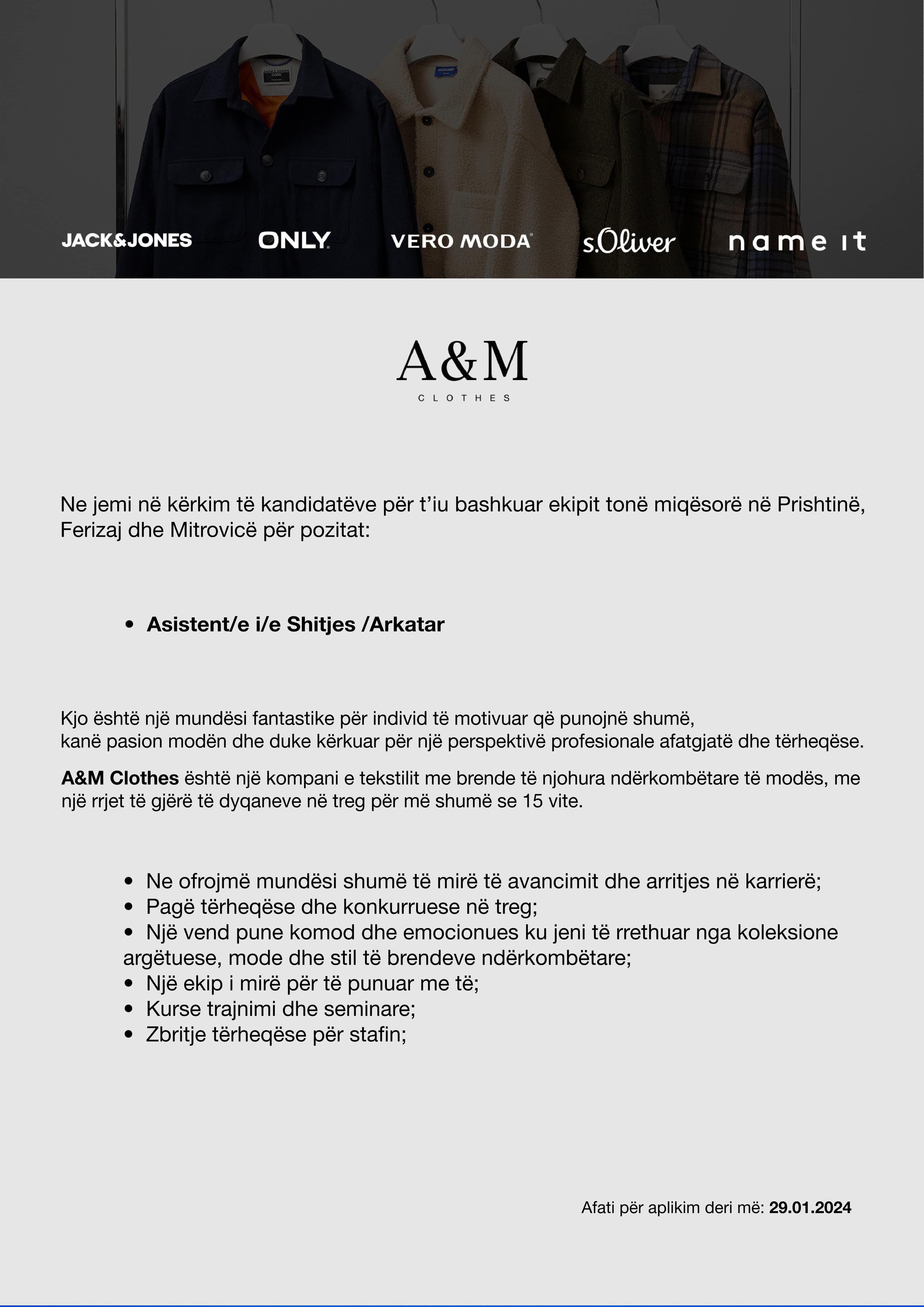 Asistent/e i/e Shitjes / Arkatar
